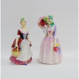 Two Royal Doulton porcelain figures to include 'Prue' HN1996, with green printed backstamps and