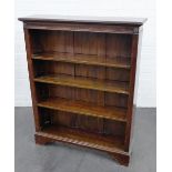 Mahogany open bookcase on bracket feet, 91 x 105cm