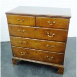 19th century oak chest, the rectangular top above two short and three long drawers on bracket