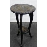 Early 20th century floral carved two tier side table, 42 x 71cm