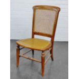 Mahogany chair with canework seat and back, 78 x 35cm