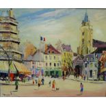 George Hann 'French Street Scene' Oil-on-Canvas, signed, 60 x 50cm