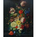 J. Van Balen Still Life of Flowers Oil-on-Board, signed, in a giltwood frame, 48 x 59cm