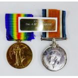 WWI Victory and War medal pair, awarded to 130470 2nd AM T Graham, RAF (2)