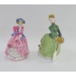 Two Royal Doulton porcelain figures to include 'Grace' HN2318, and 'Top o' the Hill' HN1849, tallest