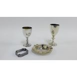 Birmingham silver trophy cup, ashtray and napkin ring together with an Epns trophy cup (4)