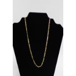 9 carat gold Figaro style necklace, stamped 375