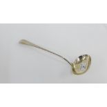 George III Old English pattern silver ladle with makers mark HS, London 1786 , 32cm long