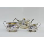 Three piece Epns teaset, (3)