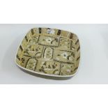 Royal Copenhagen Fajance square shaped Baca dish with printed backstamps, numbered 719/2885, 27 x