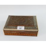 Sandalwood and inlaid box, 20cm wide