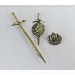 Robert Alison of Iona silver kilt pin together with an Iain MacCormick Iona silver brooch with