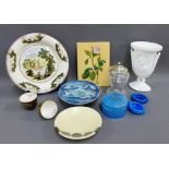 Mixed lot of ceramic and glass to include a Chinese sauceboat, Japanese duck, Sunderland lustre