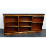 Mahogany open bookcase, 100 x 204cm