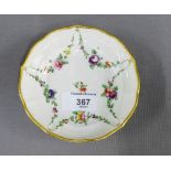 Bristol moulded saucer with swags and festoons pattern marked X17 to the base