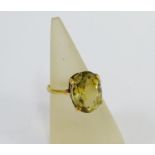 9 carat gold citrine set dress ring, UK ring size N