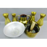 Quantity of Church brass vases etc., (a lot)