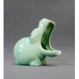 Clarice Cliff for Wilkinson's, a novelty green glazed Hippo ashtray, with printed Wilkinson's Ltd