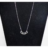 9 carat white gold and diamond set pendant necklace on chain, stamped 375