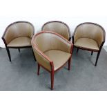 Four contemporary vinyl upholstered tub chairs, 80 x 64cm (4)