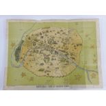 Shepherd's View of Modern Paris, a coloured map 50 x 70cm