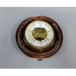 Circular oak framed wall barometer