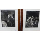 Pair of prints to include 'Forty Winks' and 'Contented', in oak frames, 32 x 40cm, (2)