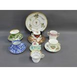 Quantity of English porcelain cups and saucers to include Derby etc., (a/f) (a lot)