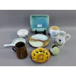 Mixed lot of Studio pottery to include Buchan pottery, slip ware etc., (9)