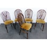 Set of five spindle back side chairs, 90 x 40cm, (5)