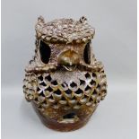 Stoneware brown glazed figure of an Owl, 32cm high