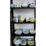 Quantity of Buchan pottery contained over four shelves (a lot)