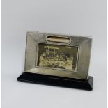 Art Deco silver fronted and oak desk calendar, Birmingham 1929, 10 x 14cm