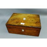 19th Century rosewood writing box, 35 x 23cm
