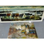 20th Century Scottish School 'Row of Houses' Oil-on-Board, apparently unsigned, framed, 83 x 30cm,