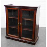 Mahogany bookcase cabinet with two glazed doors, 71 x 67cm
