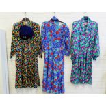 Collection of vintage clothing to include Donald Campbell floral patterned dress, two Sarah