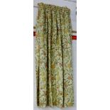 A modern pair of William Morris Fruit patterned curtains, approx 185cm drop