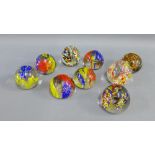 Collection of nine modern paperweights, (a lot)