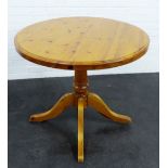 Pine pedestal table, 74 x 88cm