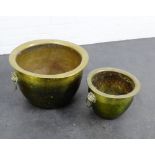 Brass planter, together with another smaller , 31 x 48cm (2)