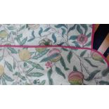 Modern William Morris Fruit patterned quilted bed throw, 265 x 245cm
