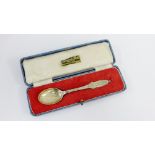 Silver 1937 Coronation spoon, in original leather box
