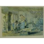 'Woman making Oatcakes' Framed print