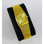 Skagen of Denmark, Lady's gold plated wristwatch on textured strap