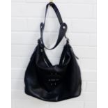 Longchamp black leather shoulder bag