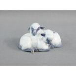 Royal Copenhagen porcelain figure of two sheep, with printed backstamps and numbered 137, with