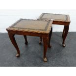 Pair of Eastern hardwood tables, 36 x 38cm, (2)