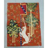 Belgian tapestry Unicorn patterned cushion cover, 60 x 45cm