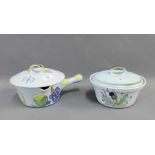 Two Buchan pottery serving dishes with covers, (2)